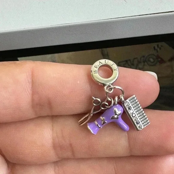 925 Sterling Silver Lady Hair Care Charm - Picture 2 of 10